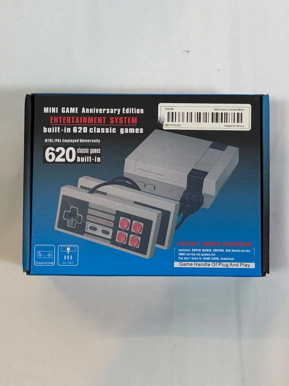 Mini Retro Game Console - Gray & Black Classic Edition, 620 Games